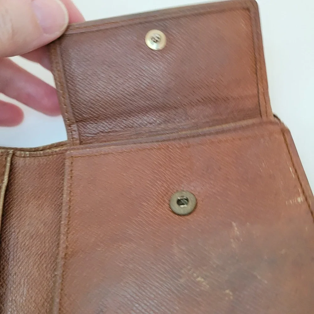 Louis Vuitton Monogram Bifold Wallet Brown Canvas Vintage Made in France M61665